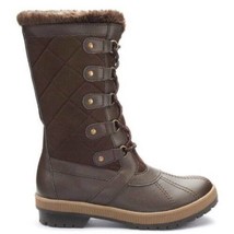 Womens Boots Winter Snow Totes Brown Waterproof Gemma Microfiber Quilted-size 10 - £39.69 GBP