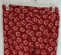 New LuLaRoe Tall &amp; Curvy Leggings Red With Floral Designs - £12.39 GBP