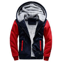 Winter Parka Men Plus Velvet Warm Windproof Coats Large Size Hooded Jackets, Siz - £12.64 GBP