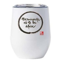 The Miracle Is To Be Alive Tumbler 12oz Thich Nhat Hanh Calligraphy Tea Cup Gift - $22.72