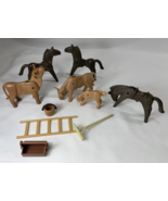 Playmobil Geobra Cows Bull Cattle Steer Longhorns Western Farm Horses Vi... - £11.32 GBP