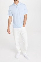 Vince layered short sleeve polo in H Oxford Blue/Optic White - size M - £75.77 GBP