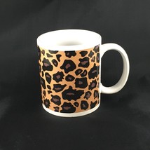 Illustrated Leopard Cheetah Print Coffee Mug Retro Atomic Age - £11.19 GBP