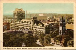 Canada Quebec Montreal Dominion Square C.P.R. Station Unposted Vintage Postcard - £5.89 GBP