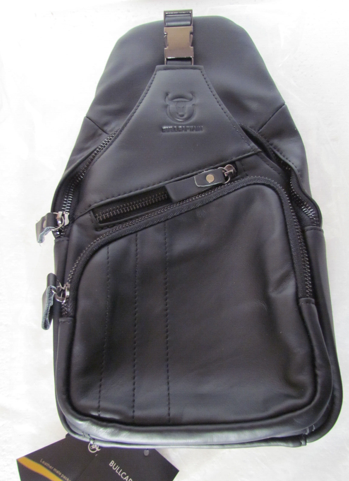 Men&#39;s &amp; Women&#39;s Leather Sling Bag Waterproof Crossbody Chest Shoulder Bl... - $39.95