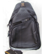 Men&#39;s &amp; Women&#39;s Leather Sling Bag Waterproof Crossbody Chest Shoulder Bl... - $39.95