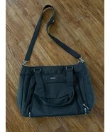 baggallini Dark Gray  CANVAS SHOULDER BAG BODY HANDBAG TOTE HOBO CARRY ALL - $27.99