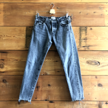 28 - Moussy Faded Black Distressed Button Fly Frayed Hem Jeans 0209SB - $60.00