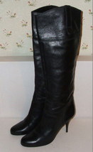 MIU MIU Women&#39;s Italian Black Leather Fashion Knee-High Zipper Boots 38.... - £97.89 GBP