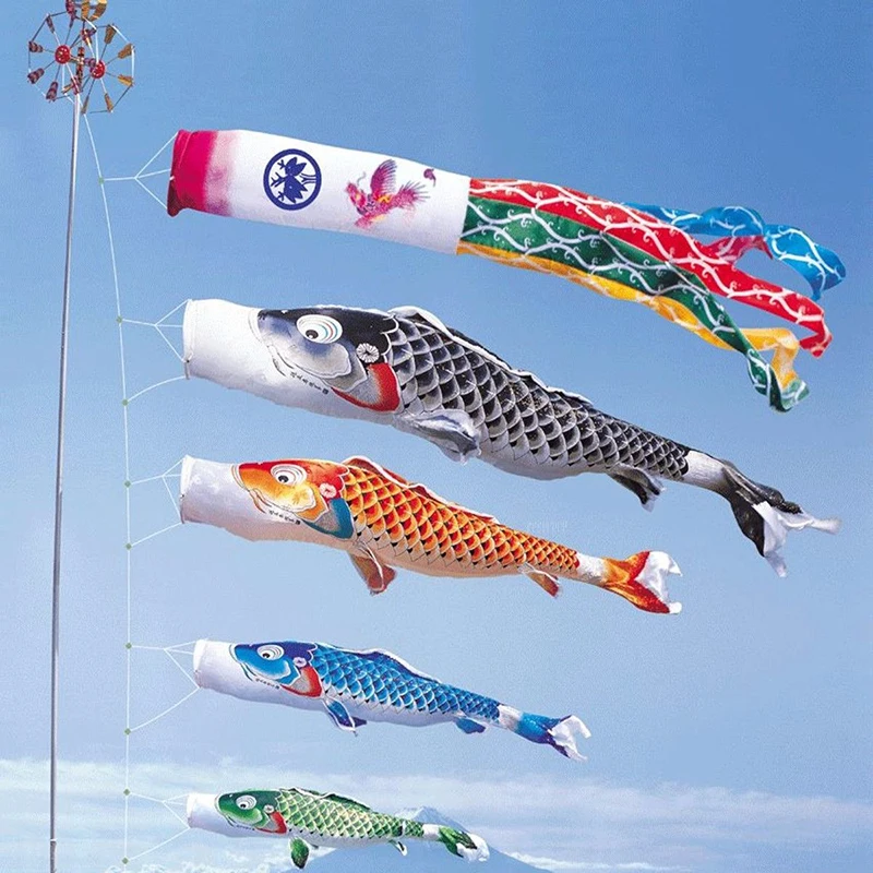New Style 40/70/100CM Fish Flag Kite Toy Koi Nobori Carp Wind Socks Koinobori - £6.59 GBP+