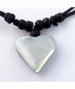 Necklace with mother-of-pearl pendant - Heart - Fits always ! - $9.44 CAD