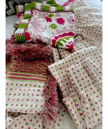 Custom Made Leopard Pink Polka Dot Std Shams Euro Shams Bedskirt Curtain... - $249.57 CAD