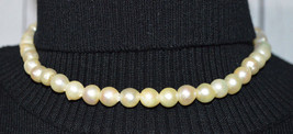 Sterling Silver .925 Pearl Bead Beaded Choker Necklace Vintage 9mm - £53.03 GBP