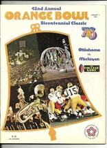 1976 Orange Bowl Game Program Oklahoma Michigan - £64.64 GBP