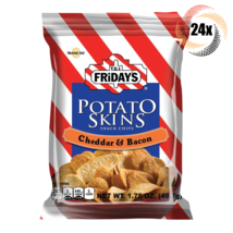 24x Bags T.G.I. Fridays Cheddar &amp; Bacon Flavor Potato Skins Chips | 1.75oz - £32.18 GBP