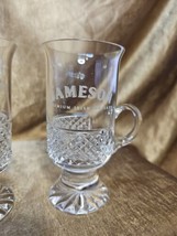 Vintage Galway Irish Crystal  Etched Jameson Whiskey Coffee Cream Footed Mug Set - £39.55 GBP