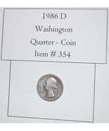 1986 D, Washington Quarter, # 354, quarters, vintage coins, coins - $21.70