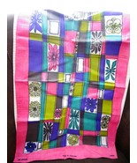 Flowers Romania Pink Linen Tea Towel - $10.85