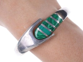 Retro Mexican sterling malachite bracelet - $163.35