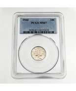1944 10C Mercury Dime Graded by PCGS as MS-67 - $2,248.70 MXN