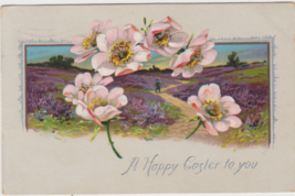 A Happy Easter To You Tuck&#39;s Postcard 1910 Series 704 Dogwood New London CT - £2.39 GBP