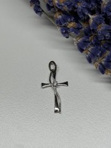 925 Sterling Silver Cross Cz Lenght 26.5 Mm - £34.49 GBP