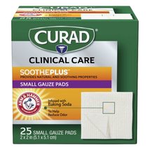 Curad SoothePLUS Gauze Pads with ARM &amp; HAMMER Baking Soda, 2&quot; x 2&quot;, 25 c... - $5.87+