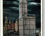 Woolworth Building Night New York City NYC NY WB Postcard F21 - $2.92