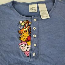 The Disney Store Blue Winnie the Pooh Tigger Piglet Embroidered Henley T... - $39.59