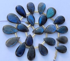 Natural, 20 pieces smooth pear labradorite gemstone briolette beads 10x15--12x20 - £59.79 GBP