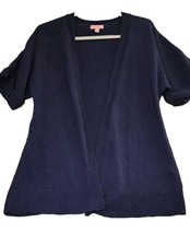 Lilly Pulitzer Navy Blue Open Front Short Sleeve Knit Cardigan Sweater Sz Large  - £19.10 GBP