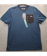 Avalanche Shirt Mens Large Blue 2 Button Henley Tee W/Chest Patch Short ... - $24.47