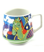 Vintage Retro Psychedelic Horses Pop Art Mug Satyricion Japan R6936 - $34.19 CAD