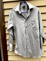 Men&#39;s ARROW® Fitted 15 32/33 Cotton Blend Light Grey Dress Shirt Small - $24.25