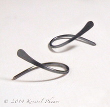 Titanium or Niobium hoop earrings - open swish hypoallergenic unisex sil... - $17.00