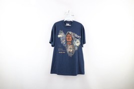 Vintage 90s Streetwear Mens Large Faded Wolf Indian Spirit Brothers T-Shirt USA - $44.50