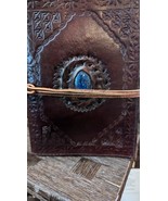 God&#39;s Eye Stone 5 x 7&quot; Leather Book Notebook Journal Diary Linen Parchme... - £23.53 GBP