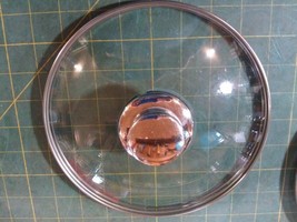 7CC46 CLEAR GLASS LID FOR SAUCEPAN, 2-3/4&quot; TALL, 7-1/2&quot; LIP, 7-7/8&quot; OD, VGC - £5.33 GBP