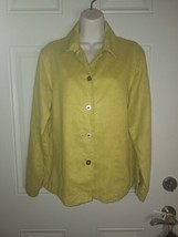 Chico&#39;s Design Lime Green Long Sleeve Button-Down Ultra Suede Top Jacket Chico 1 - £9.70 GBP
