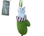 Midwest-CBK Kitten in a Mitten White Kitty Cat Resin Christmas Ornament ... - £8.09 GBP
