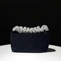 Ladies Evening Bag Rhinestone Crystal Clutch Velvet Women&#39;s Handbags Designer Pu - £79.26 GBP