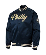 MLS Philadelphia Union Letterman Baseball Varsity Bomber Jacket Navy Blu... - £82.58 GBP