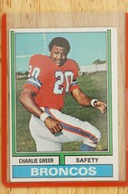 Vintage Football Trading Card 1974 Topps #217 Charlie Greer Denver Broncos - £7.90 GBP