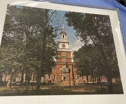 Vintage Poster Art Print 16”x20” Independence Hall Commodore Barry Statue AP1 - £10.90 GBP