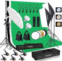 [Upgraded Led Bulb] Photography Lighting Kit With 8 Points, 5 X 10 Foot Backdrop - £207.80 GBP