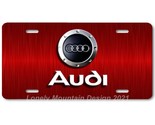 Audi Logo Inspired Art on Red FLAT Aluminum Novelty Auto Car License Tag... - $17.99