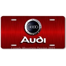 Audi Logo Inspired Art on Red FLAT Aluminum Novelty Auto Car License Tag Plate - £14.38 GBP