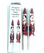 Penguin Winter Christmas Taper Candles - One Pair - 10&quot; - New - Unlit - £15.49 GBP