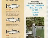 British Columbia Tidal Waters Sport Fishing Guide Canada 1972 Salmon Gam... - $17.82