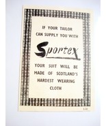 1945 British World War II Ad Sportex, Scotland&#39;s Hardest Wearing Cloth - €6,82 EUR